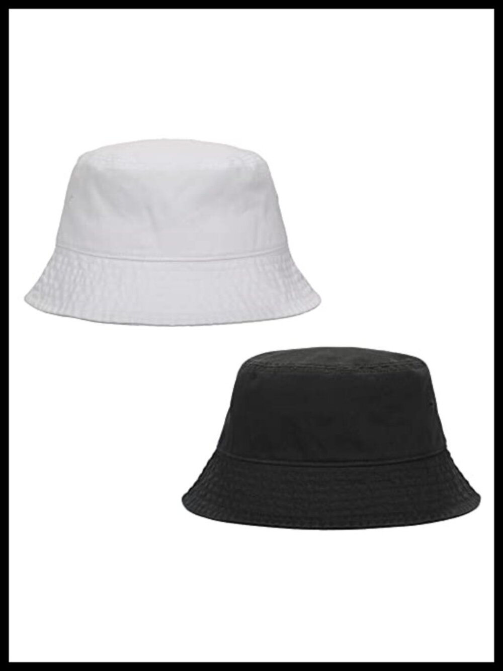 2 Pack 100% Cotton Unisex Bucket Hats Sun Protection Packable Washable